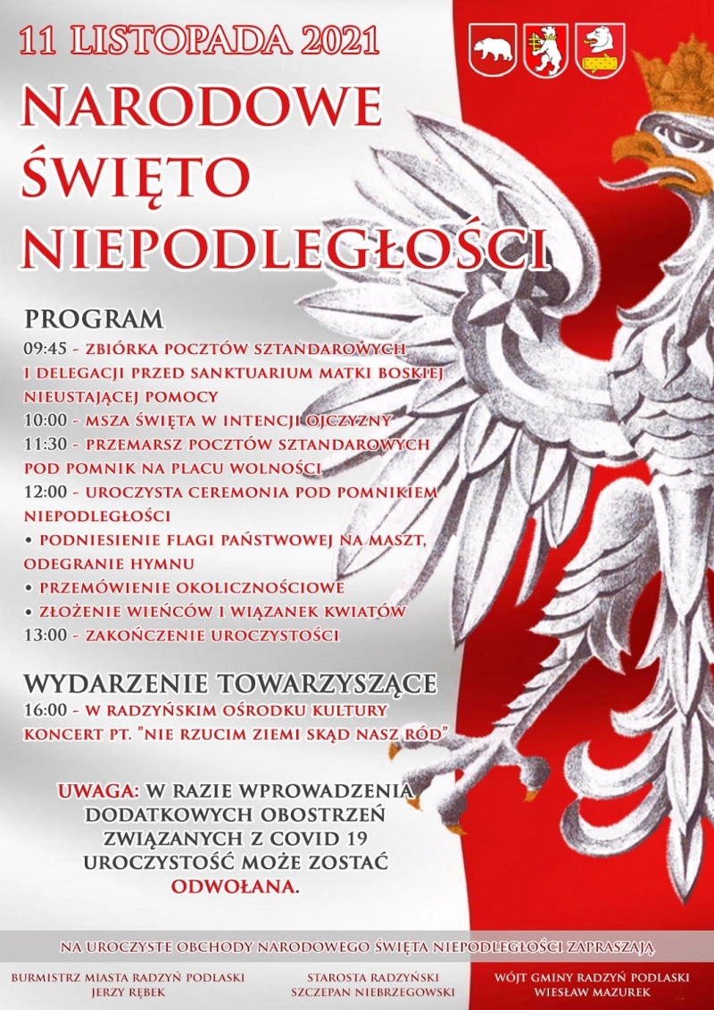 Program obchodów Narodowego Święta Niepodległości w miastach naszego regionu