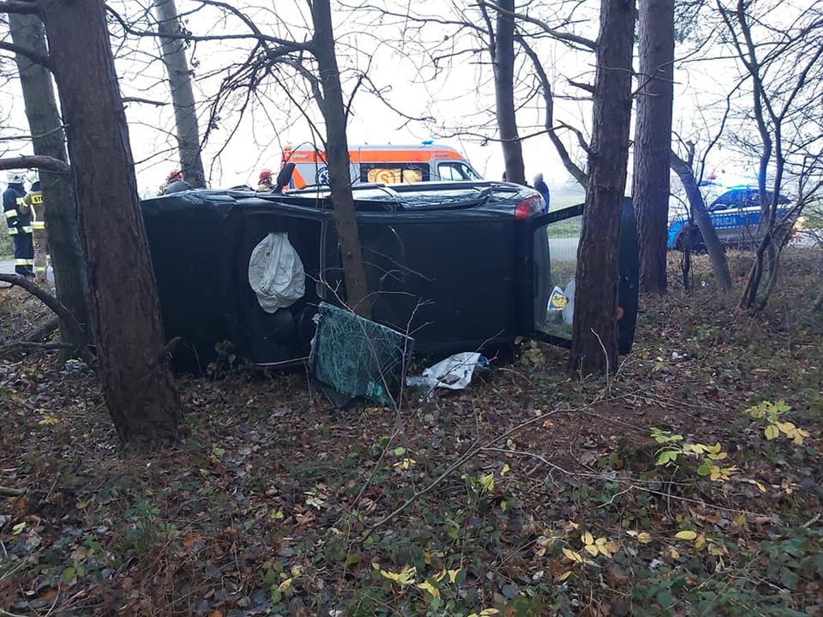 19-latka straciła panowanie nad pojazdem. Opel wypadł z drogi i uderzył w drzewo (zdjęcia)