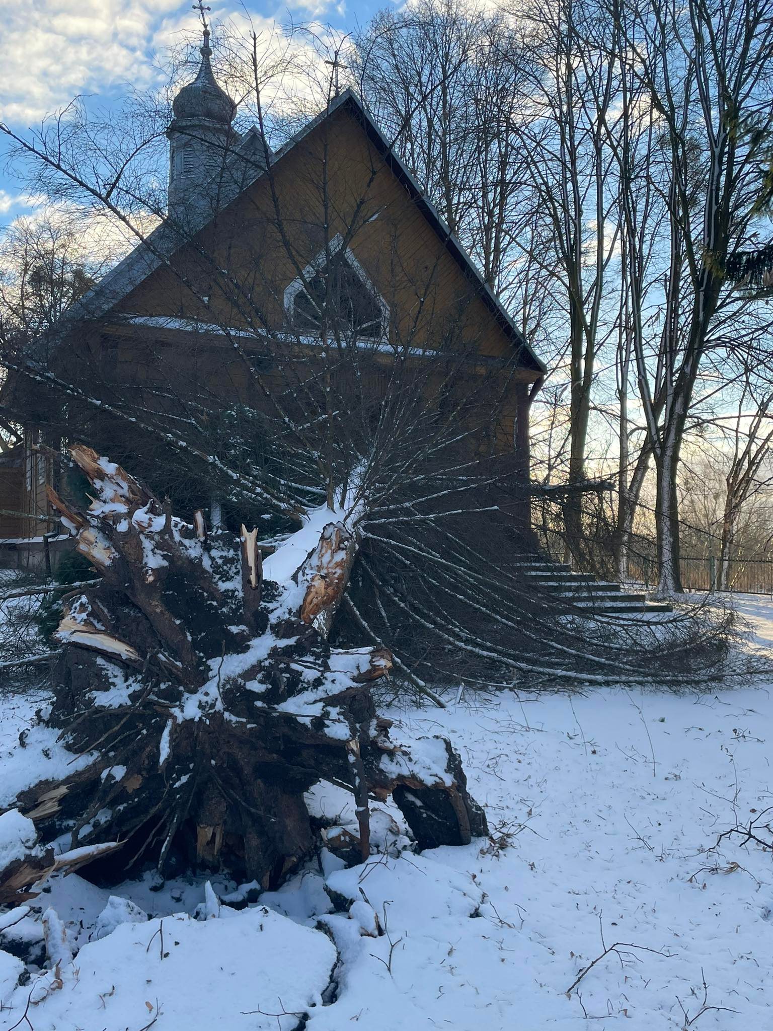 Połamane drzewa, uszkodzone dachy. Interwencje strażaków na terenie powiatu hrubieszowskiego (zdjęcia)