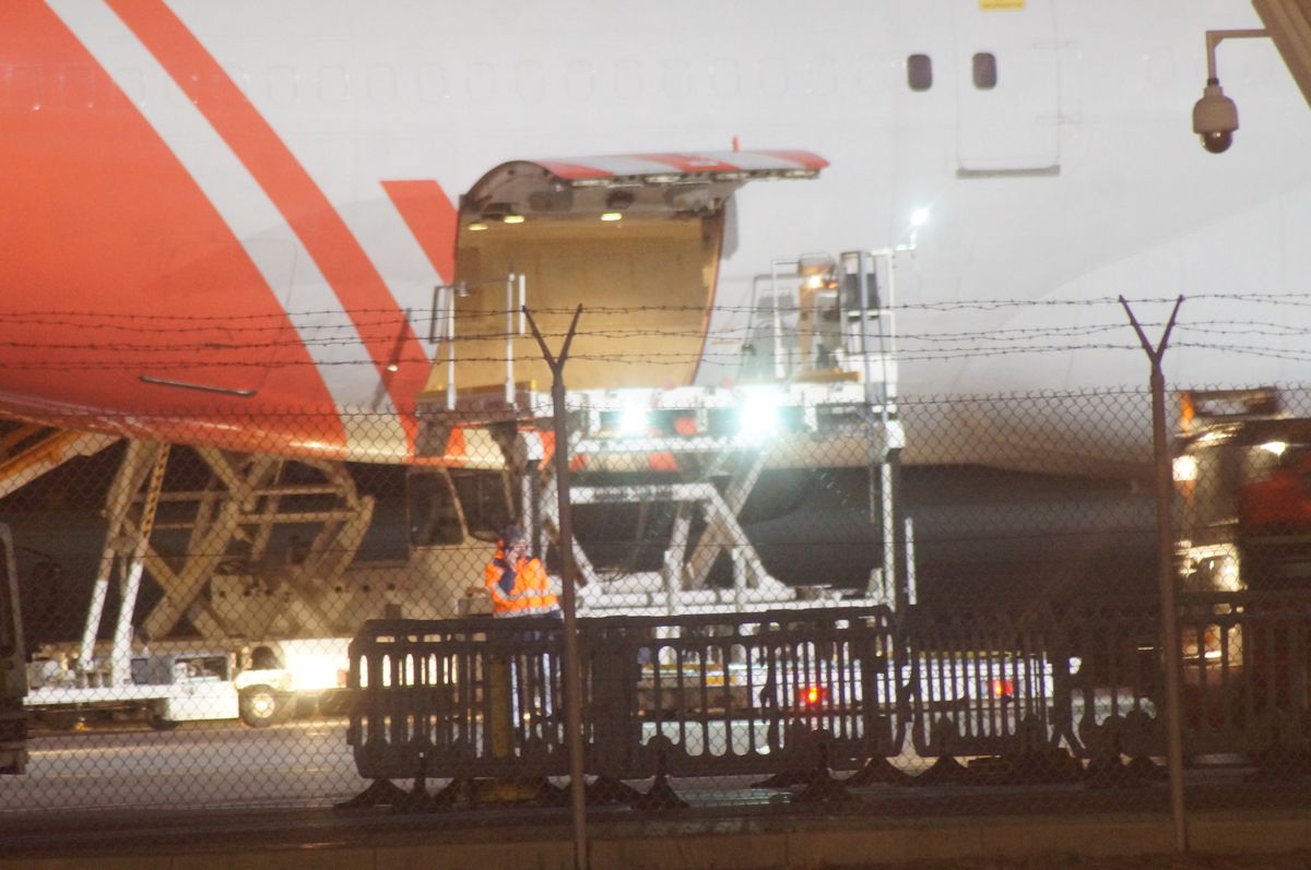 W Porcie Lotniczym Lublin wylądował Jumbo Jet. Samolot dostarczył pomoc humanitarną (zdjęcia)