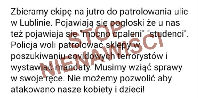 Nawoływali do przestępstw z nienawiści i ataków na uchodźców na portalu społecznościowym. Cztery osoby zatrzymane