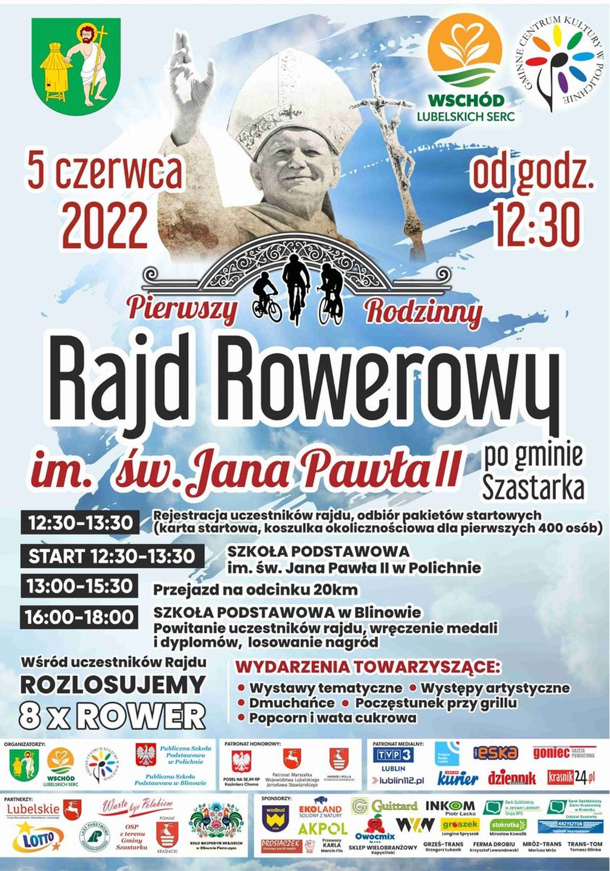 Pierwszy Rodzinny Rajd Rowerowy im. św. Jana Pawła II: Uczestnicy pojadą drogami gminy Szastarka
