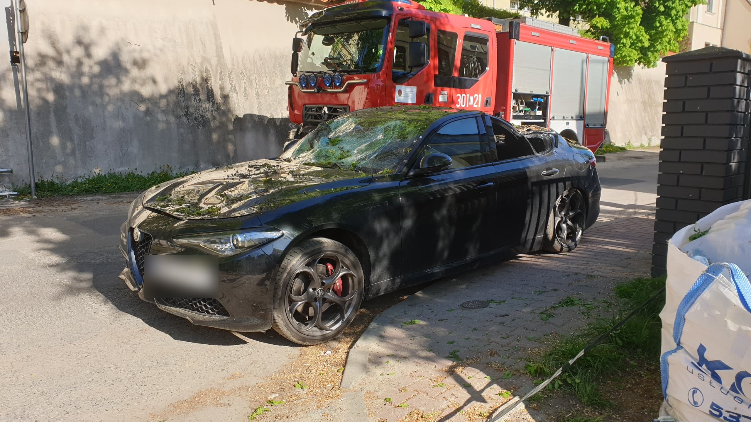 Na jednej z ulic Lublina drzewo runęło na samochód (zdjęcia)