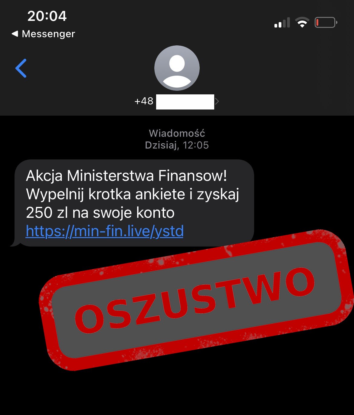 Uwaga na fałszywe SMS-y z informacją o akcji Ministerstwa Finansów