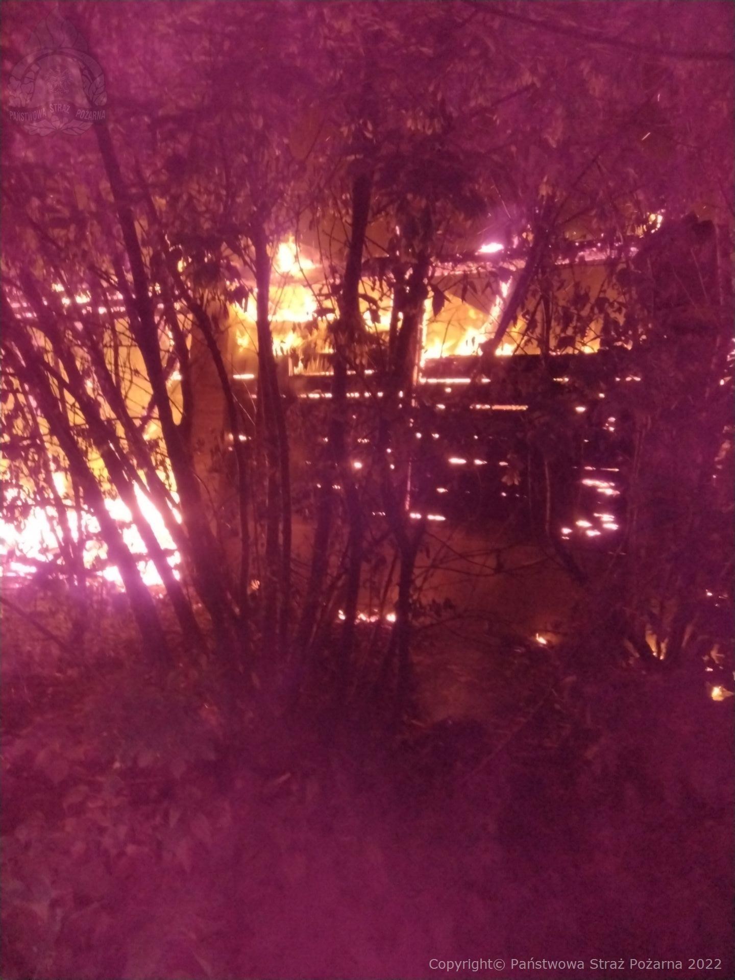 Strażacy walczyli z pożarem budynku gospodarczego. W akcji gaśniczej pięć zastępów straży pożarnej (zdjęcia)