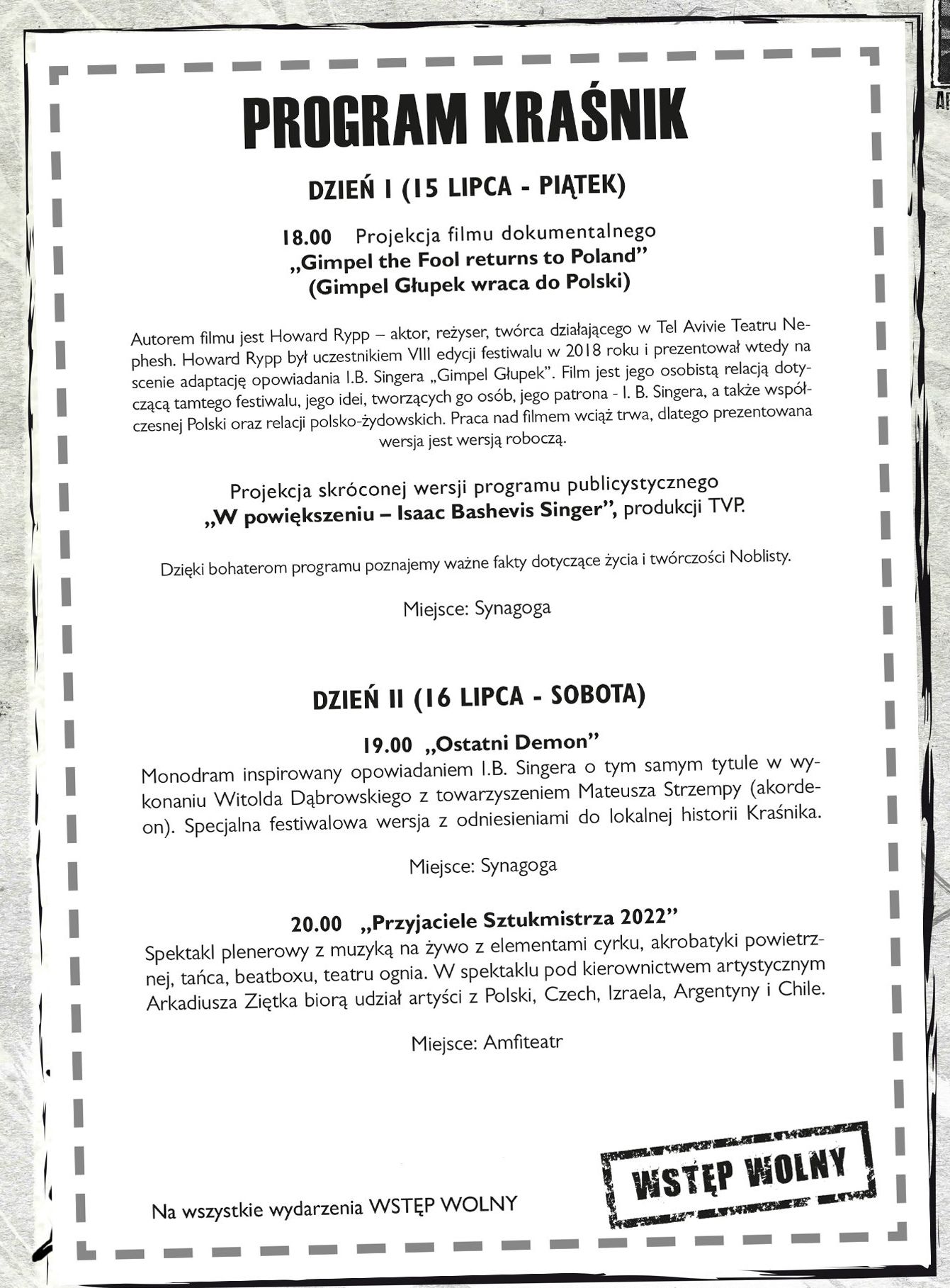 Festiwal „Śladami Singera” w Kraśniku