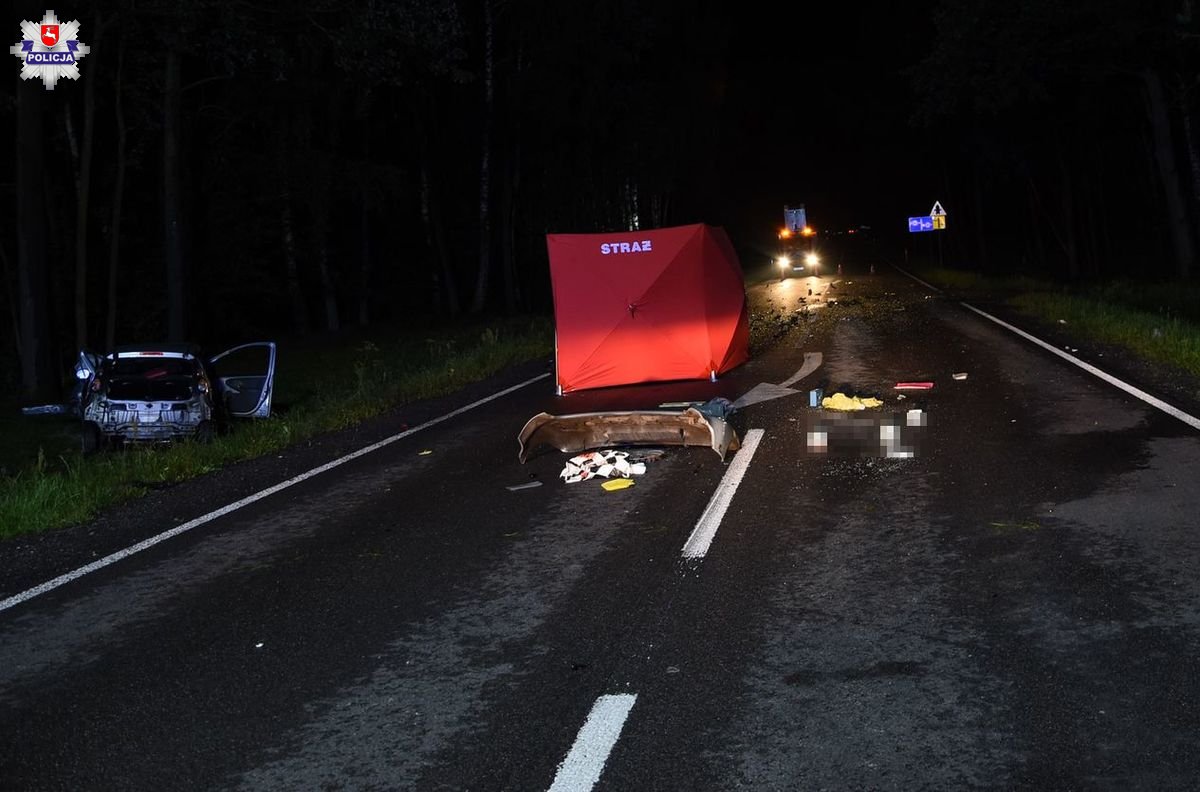 Po tragicznym wypadku na drodze krajowej nr 19 nadal występują utrudnienia z przejazdem (zdjęcia)
