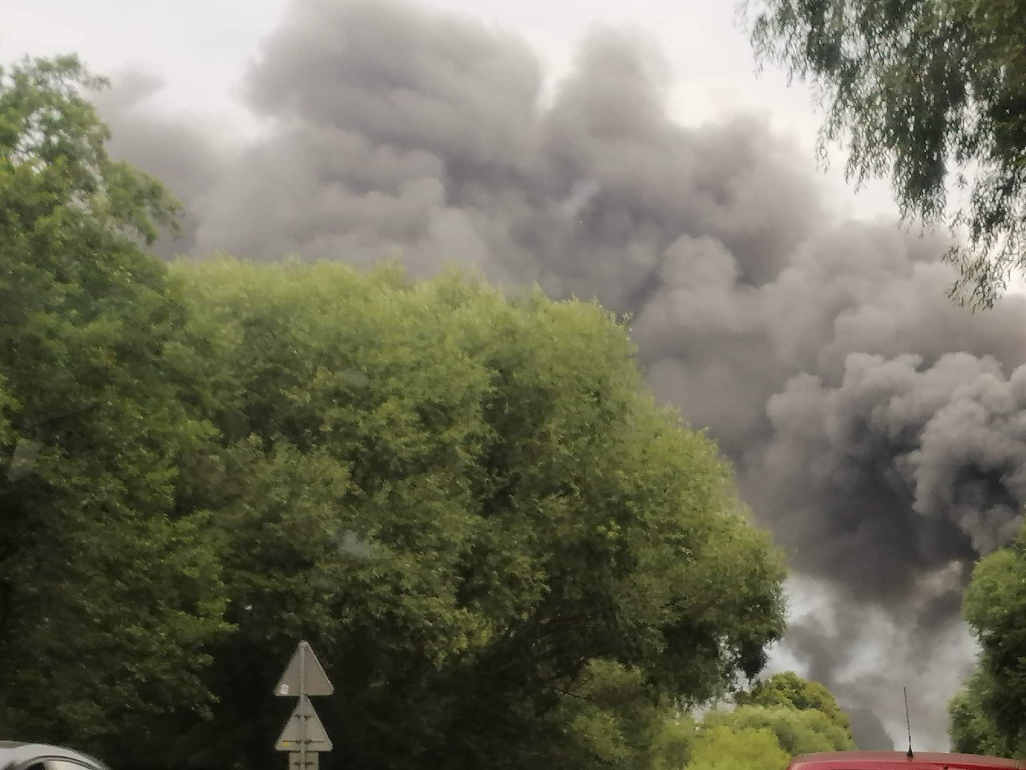 Kilkudziesięciu strażaków walczy z pożarem hali w Piotrawinie (zdjęcia)