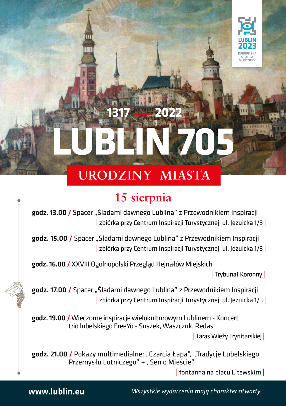 Lublin będzie świętował 705. urodziny. W mieście odbędzie się Ogólnopolski Przegląd Hejnałów Miejskich