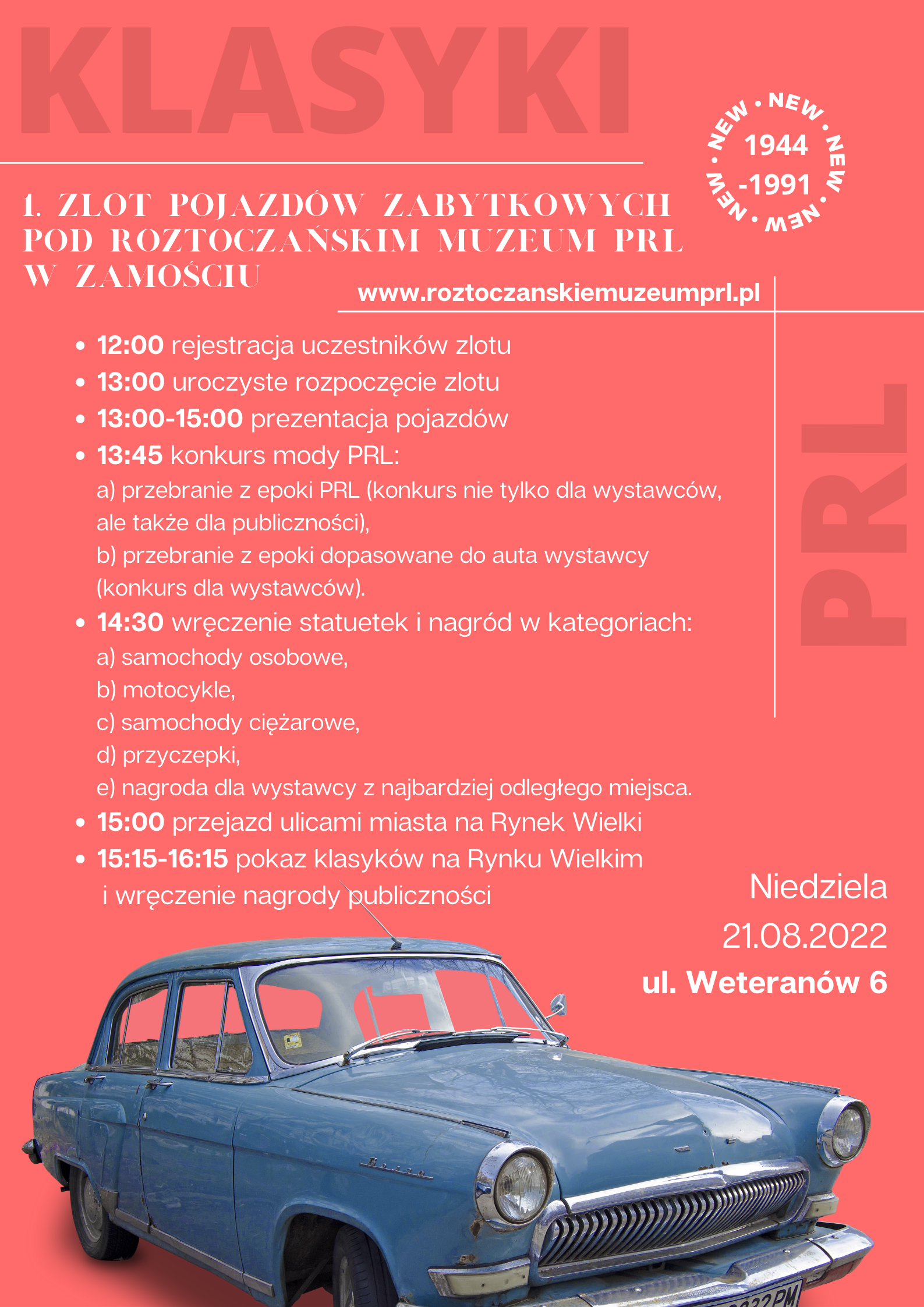 1. Zlot Pojazdów Zabytkowych pod Roztoczańskim Muzeum PRL w Zamościu