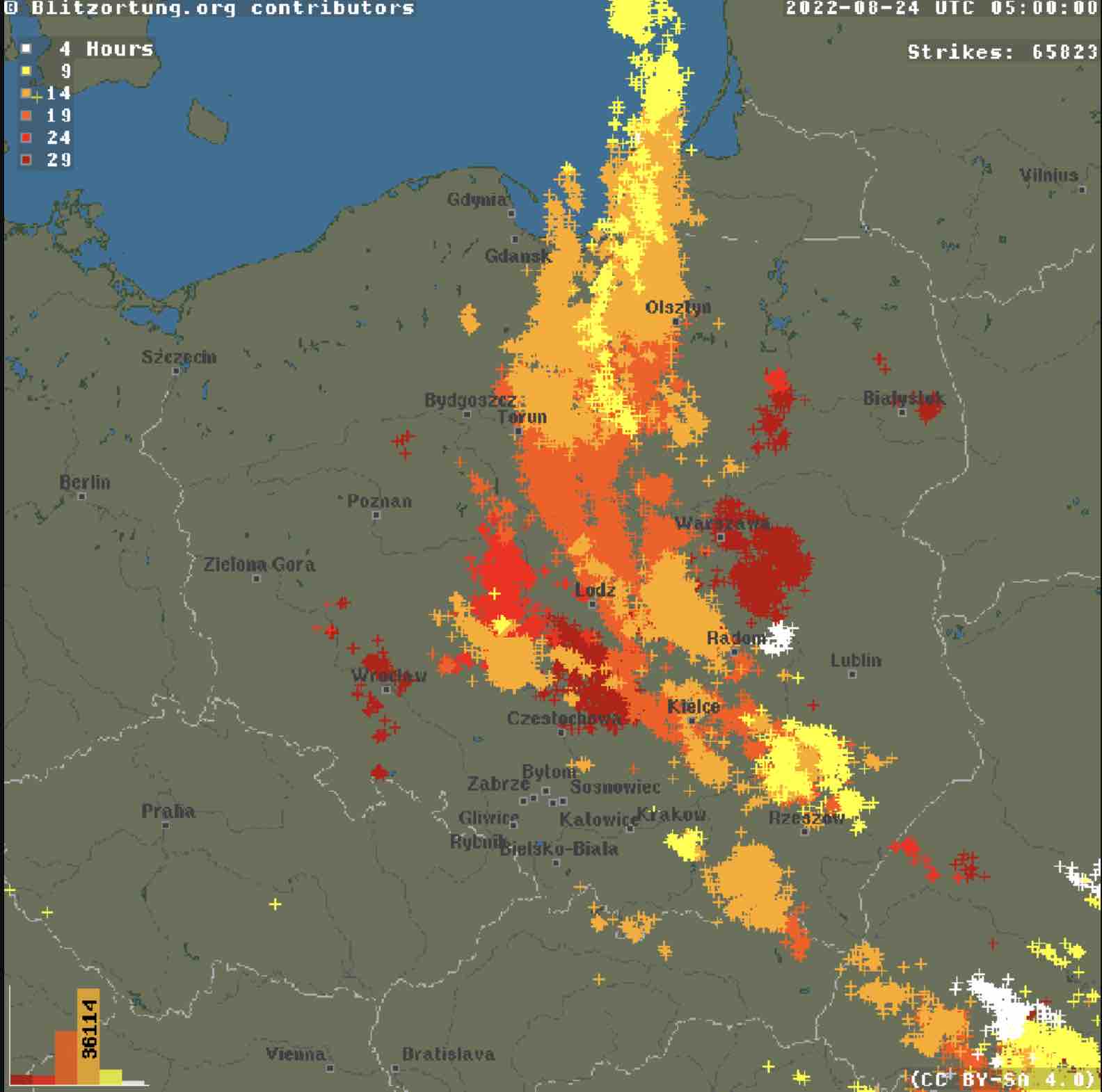 Burze znów pojawią na obszarze woj. lubelskiego. Grad, silne ulewy i miejscowe podtopienia oraz groźny wiatr