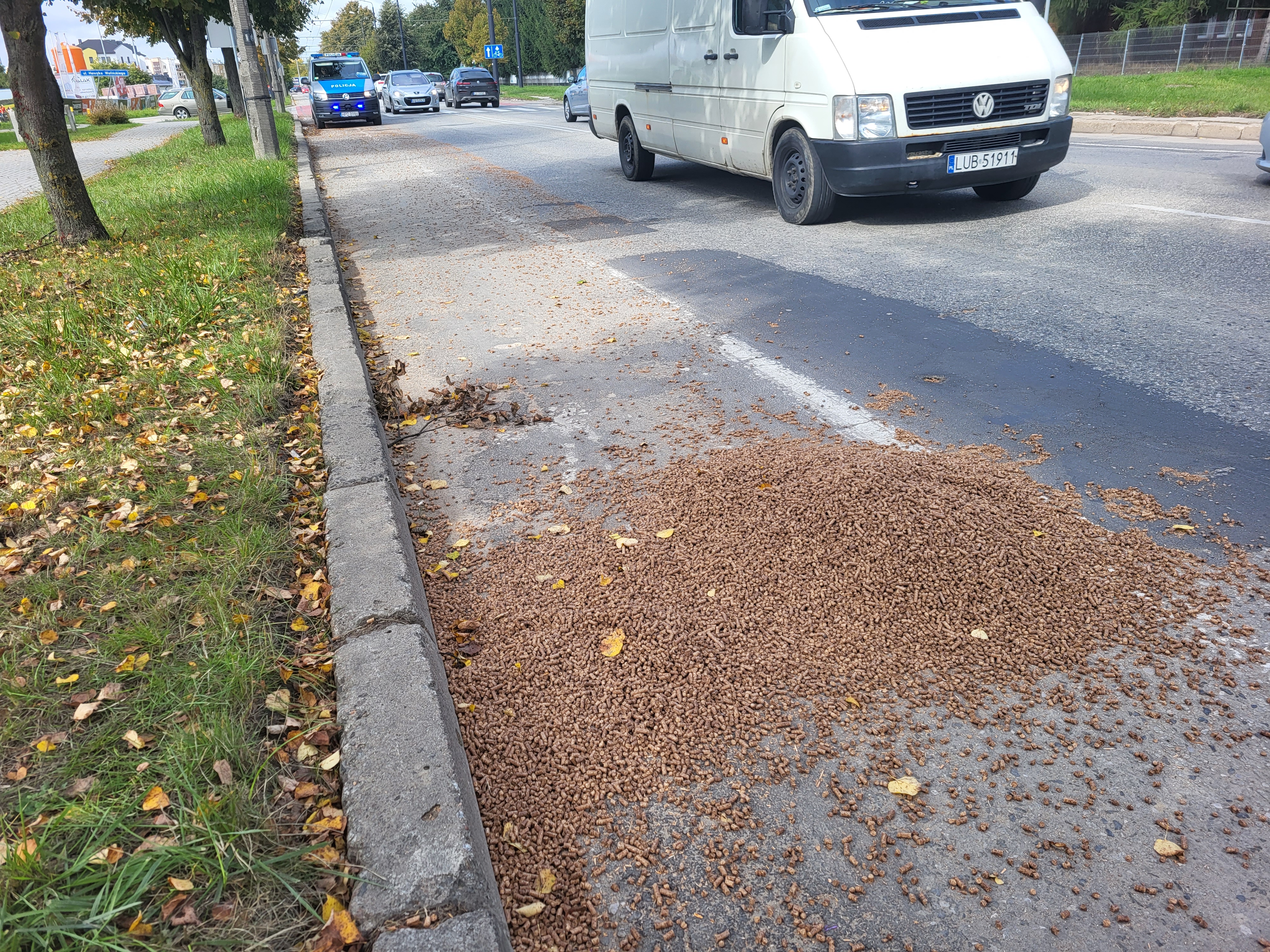 Zgubił część ładunku na jednej z ulic Lublina. Dostał za to mandat (zdjęcia)