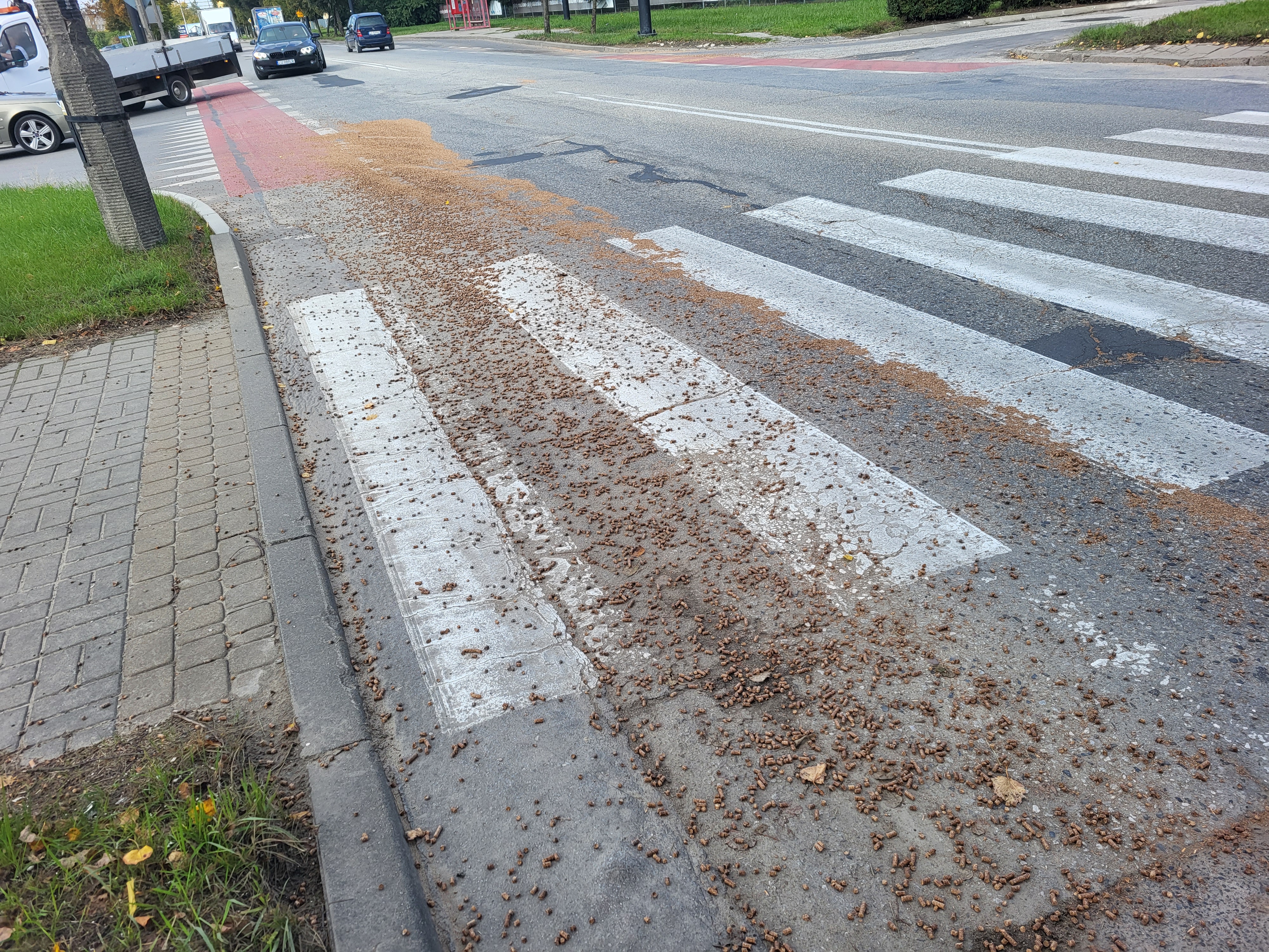 Zgubił część ładunku na jednej z ulic Lublina. Dostał za to mandat (zdjęcia)