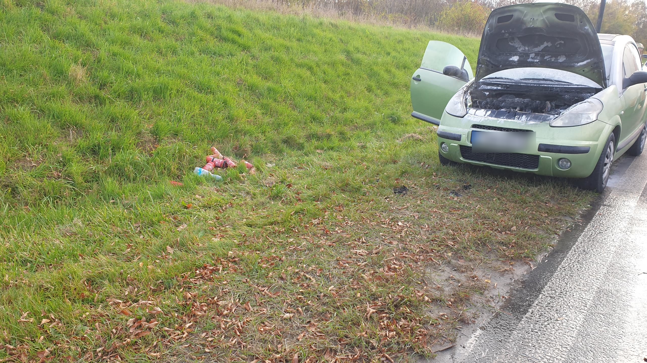 Dzięki pomocy świadków udało się stłumić ogień w citroenie (zdjęcia)