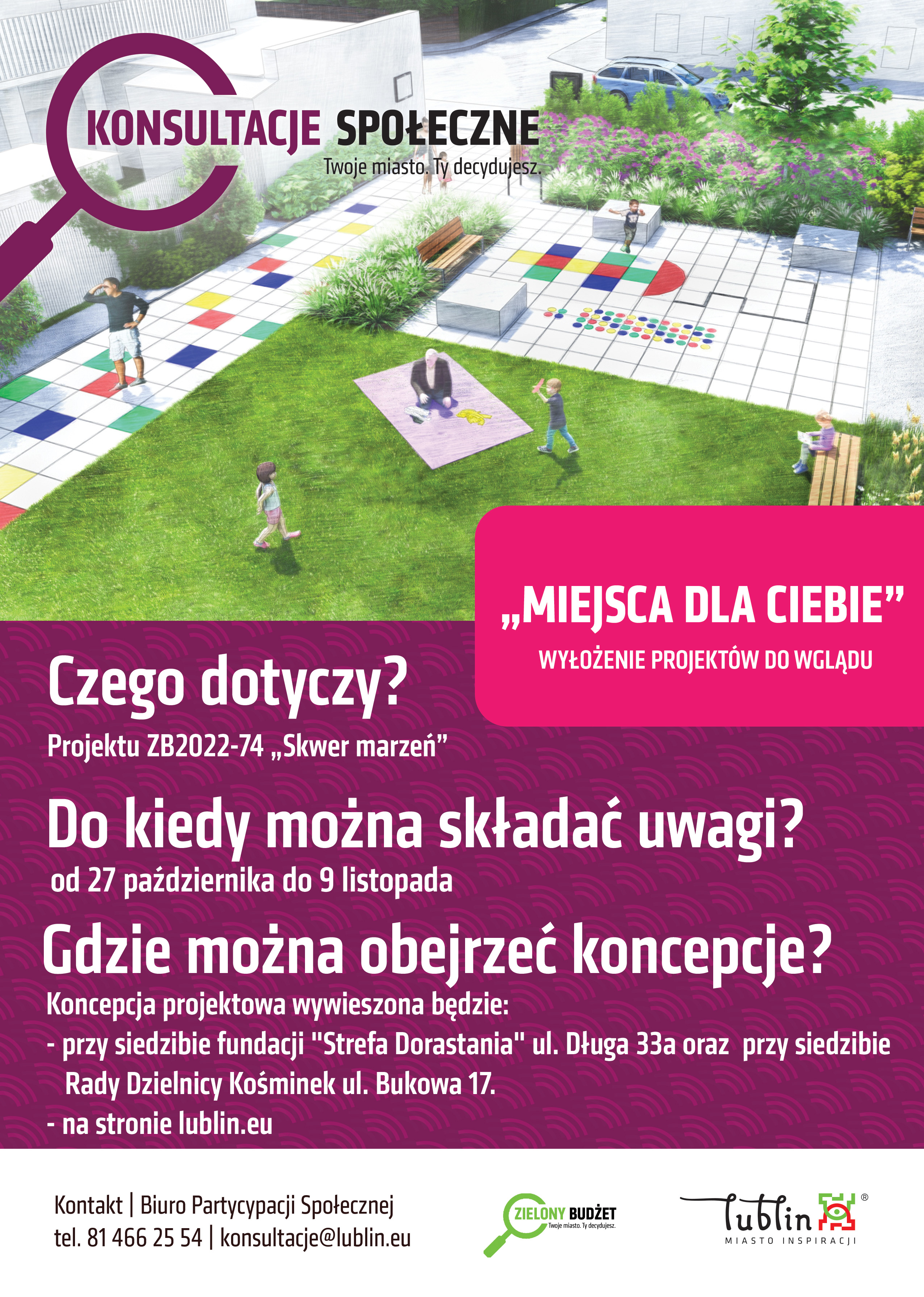 Są koncepcje „Skweru marzeń” i „Gaju nad skarpą” w Lublinie (wizualizacje)