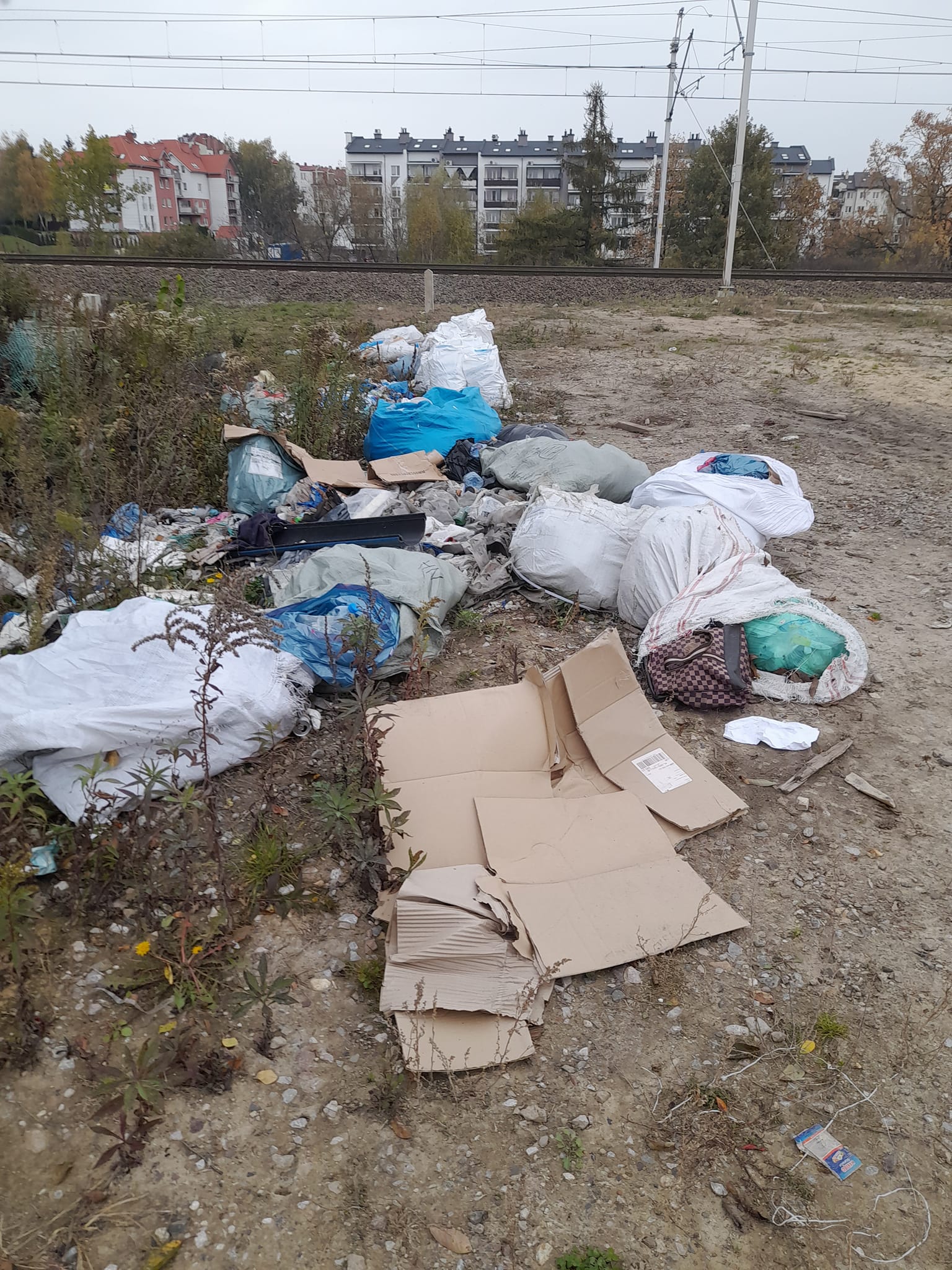 Śmieci „witają” podróżnych. Kto podrzucił azbest w workach przy jednej z ulic Lublina? (zdjęcia)