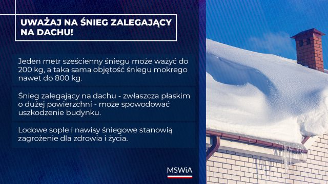 Służby przypominają o odśnieżaniu dachów. Doszło do pierwszych groźnych zdarzeń (zdjęcia)