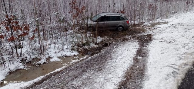 19-latka straciła panowanie nad skodą, pojazd wypadł z drogi. Jedna osoba trafiła do szpitala (zdjęcia)