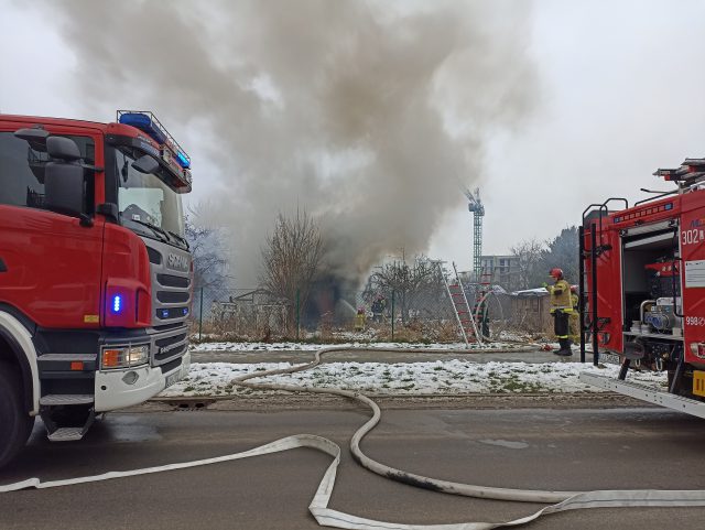 Tragiczny finał pożaru na terenie ogródków działkowych. Nie żyje mężczyzna (wideo, zdjęcia)