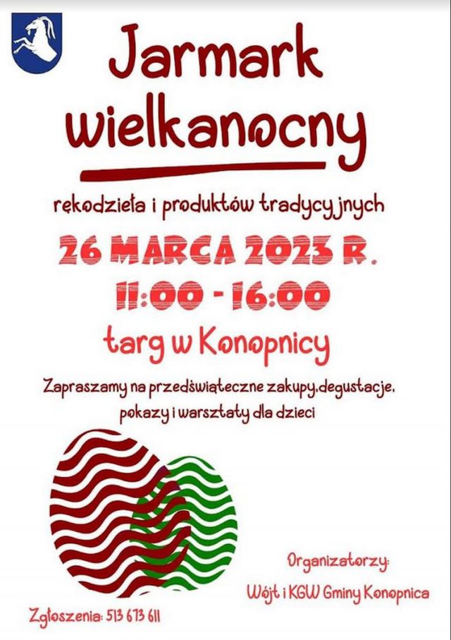 Jarmark Wielkanocny w Konopnicy. Będzie rękodzieło i produkty tradycyjne