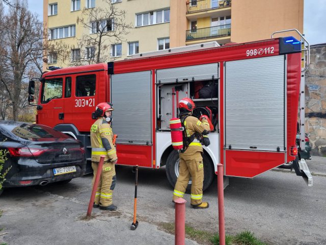 Mieszkańcy zaalarmowali służby ratunkowe o pożarze w wieżowcu (zdjęcia)