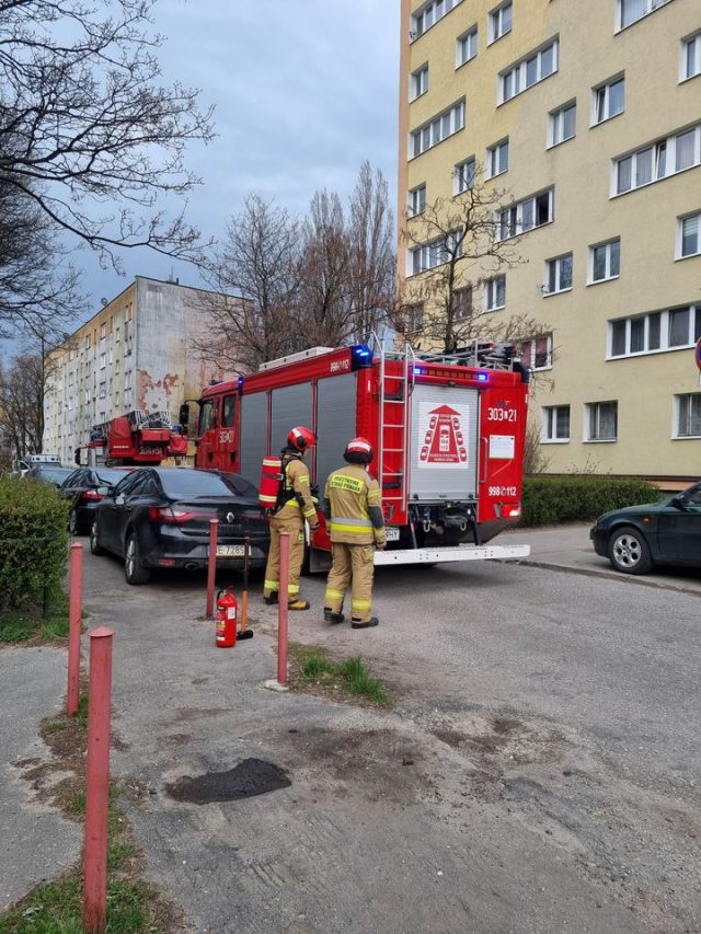 Mieszkańcy zaalarmowali służby ratunkowe o pożarze w wieżowcu (zdjęcia)