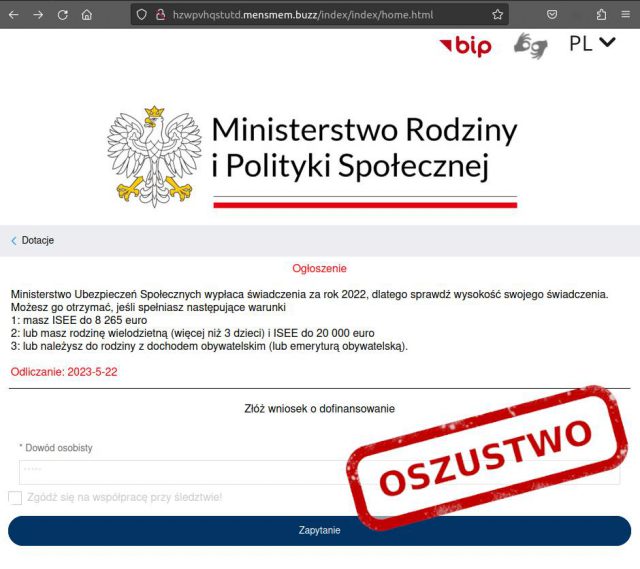 Zmasowany atak oszustów podszywających się pod Allegro i jedno z ministerstw