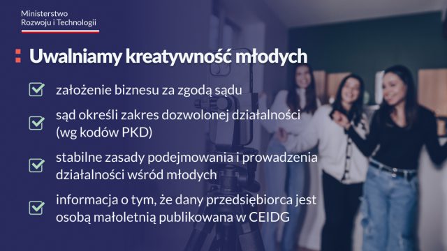 Chcesz założyć biznes przed 18 rokiem życia? Ministerstwo Rozwoju i Technologii wprowadzi ułatwienia