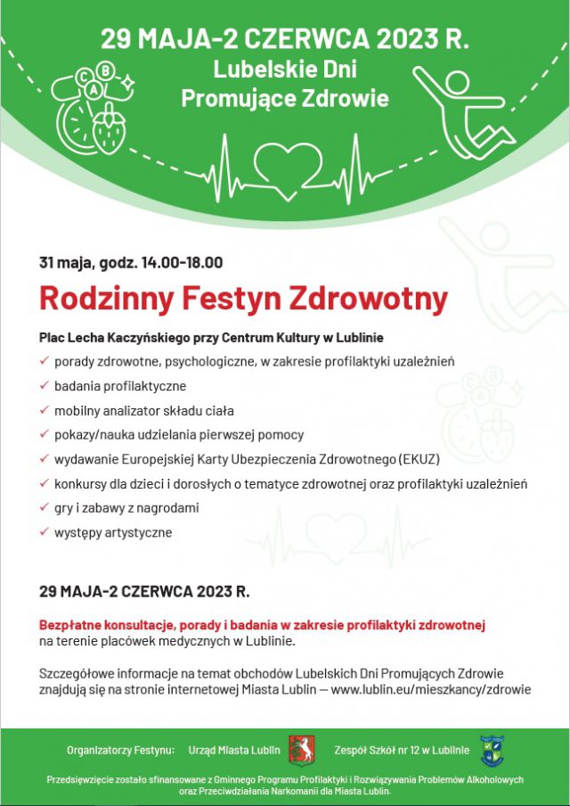 Miasto Lublin zaprasza do udziału w Lubelskich Dniach Promujących Zdrowie