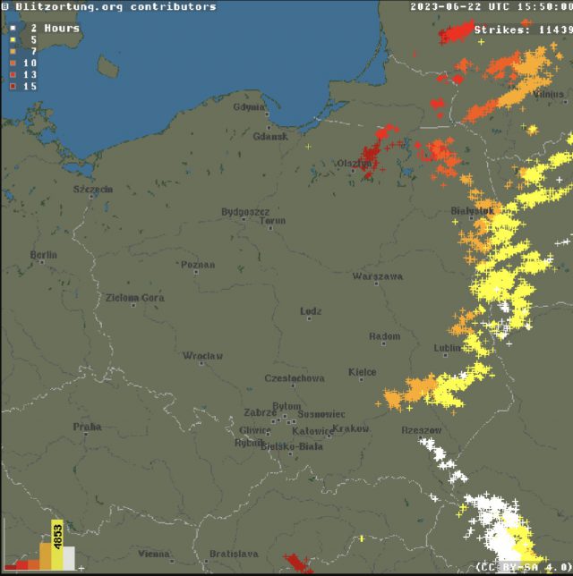 Niszczące burze pojawią się w woj. lubelskim. Możliwe duże szkody wiatrowe i gradobicia oraz zalania w regionie