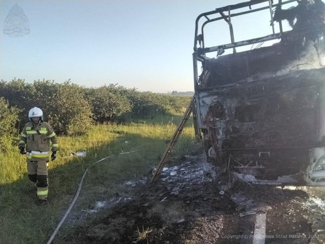 Strażacy walczyli z pożarem ciężarówki (zdjęcia)