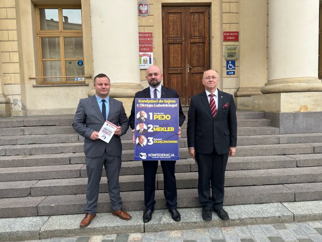 Dziś w Lublinie zaprezentowano pierwszą trójkę na liście Konfederacji w okręgu lubelskim (zdjęcia)