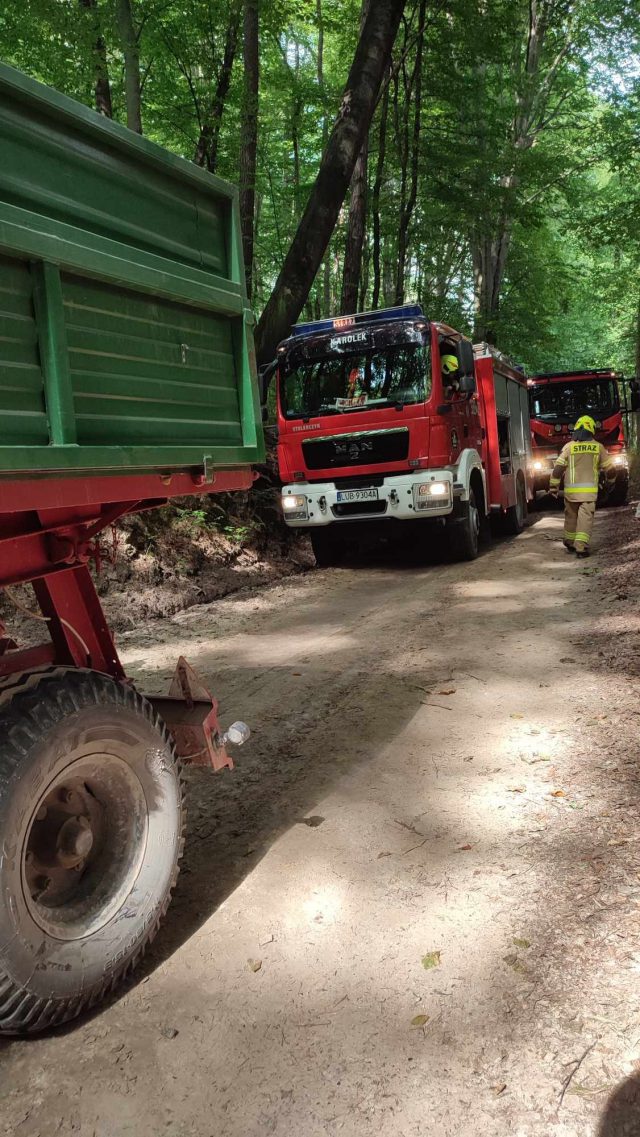 Zderzenie kombajnu z ciągnikiem rolniczym. Na miejscu interweniowały służby ratunkowe (zdjęcia)