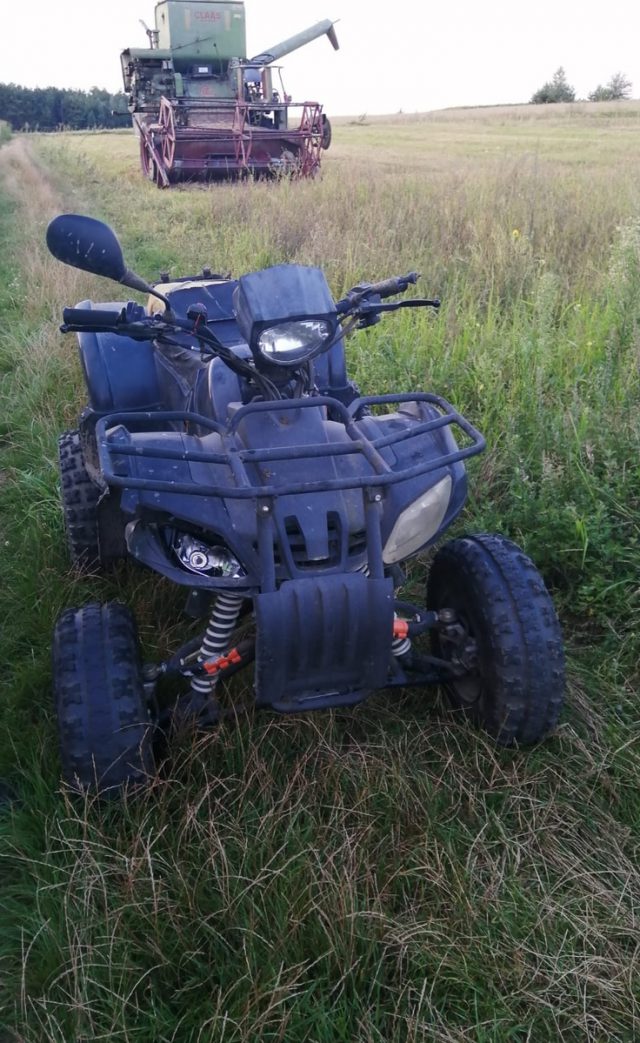 Wypadek na quadzie. Kierująca z poważnymi obrażeniami ciała trafiła do szpitala