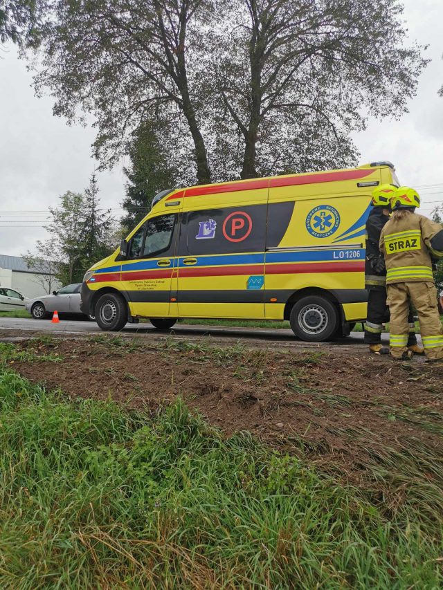 Renault wypadł z drogi i uderzył w drzewo. Jedna osoba trafiła do szpitala (zdjęcia)