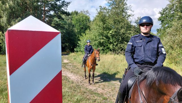 Policyjne patrole konne strzegą granicy z Białorusią (wideo)