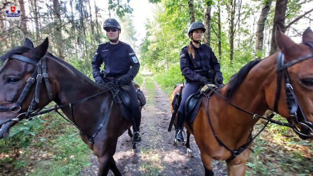 Policyjne patrole konne strzegą granicy z Białorusią (wideo)