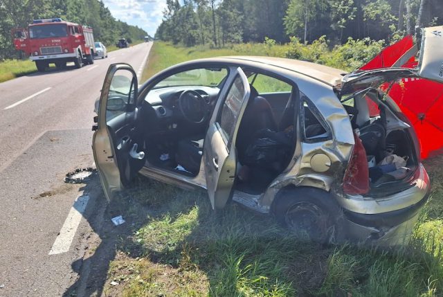 Citroen wypadł z drogi i uderzył w skarpę. W wypadku zginął mieszkaniec regionu (zdjęcia)