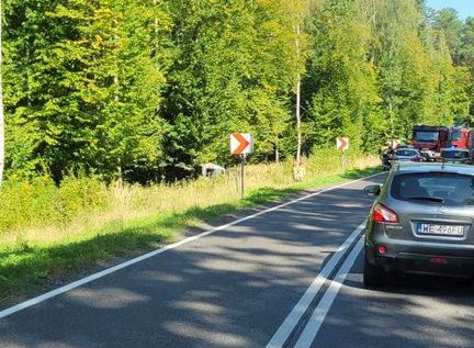 Na łuku jezdni straciła panowanie nad pojazdem. Zakończyła jazdę w rowie (zdjęcia)