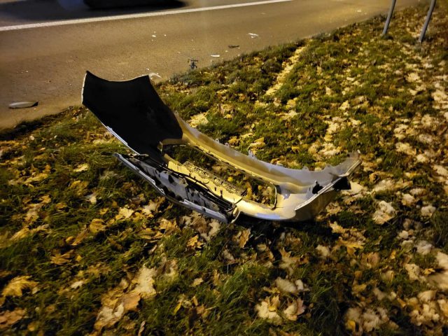 He was leaving the estate and collided with a public transport bus (photos)