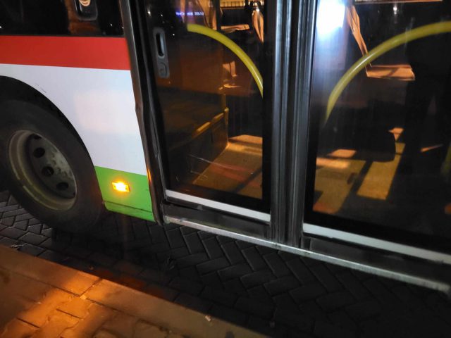 He was leaving the estate and collided with a public transport bus (photos)