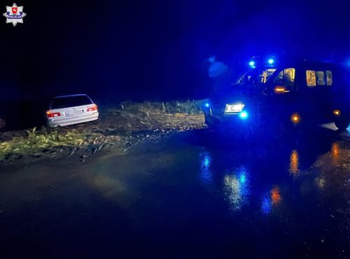 Pijana Ukrainka wjechała BMW do rowu. Znieważyła policjantów, ugryzła jednego z nich (zdjęcia)