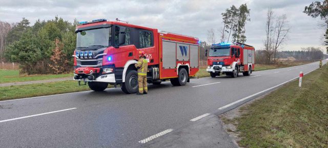 Na prostej drodze straciła panowanie nad pojazdem. Peugeot w rowie, kierująca w szpitalu (zdjęcia)