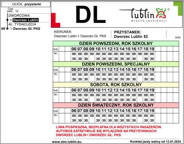 ZTM Lublin uruchomi bezpłatną linię dowożącej podróżnych na Dworzec Lublin z al. Tysiąclecia