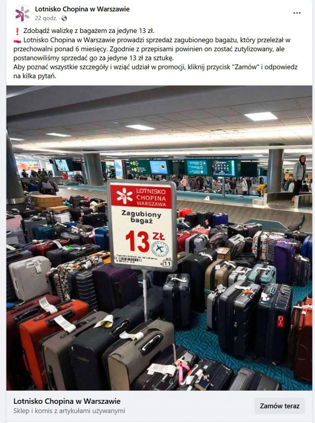Oferują sprzedaż zgubionych bagaży na lotnisku. Nie daj się nabrać, to oszustwo! (zdjęcia)