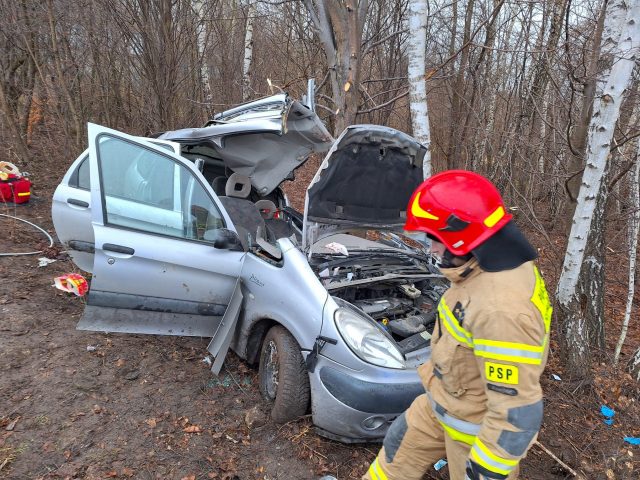 Nastolatek stracił panowanie nad pojazdem. Auto uderzyło w drzewo, nie żyje pasażerka (zdjęcia)
