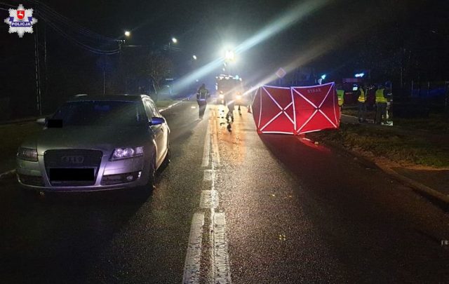 Audi uderzyło w mężczyznę stojącego z rowerem. Życia pieszego nie udało się uratować (zdjęcia)