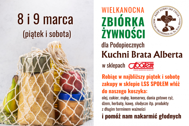 W najbliższy weekend odbędzie się Wielkanocna Zbiórka Żywności dla najuboższych mieszkańców Lublina