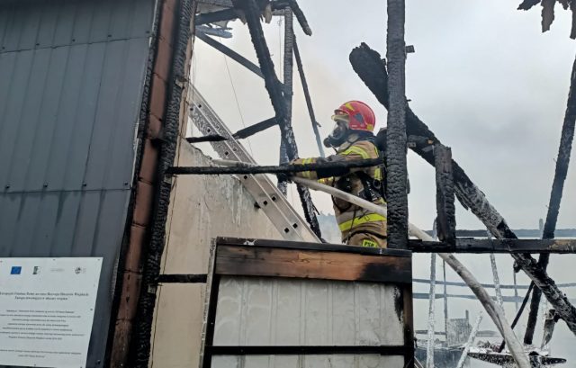 Strażacy walczyli z pożarem budynku ze środkami ochrony roślin. Jedna osoba poszkodowana (zdjęcia)