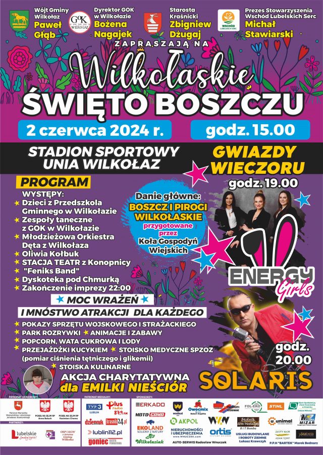 Wilkołaskie Święto Boszczu już w ten weekend. Gwiazdami imprezy będą Energy Girls oraz Solaris